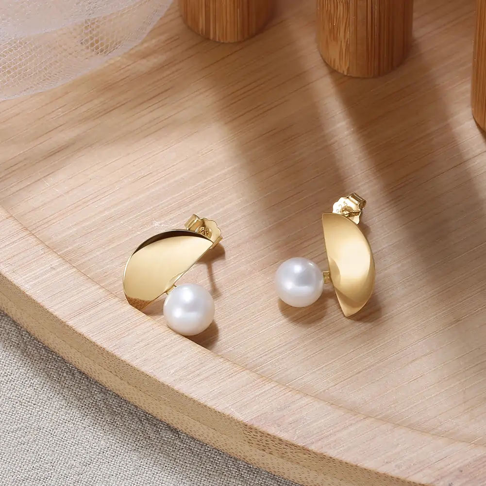 Cercei Perle - Cercei din Argint cu Perle Naturale Moonlit Pearl