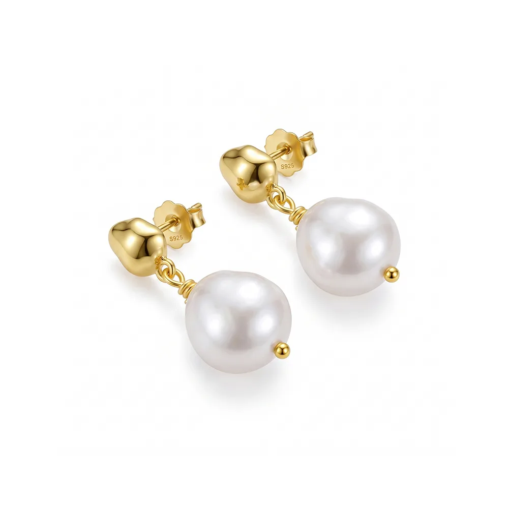 Cercei din argint - Cercei din Argint cu Perle Naturale Pearl Drop Earrings