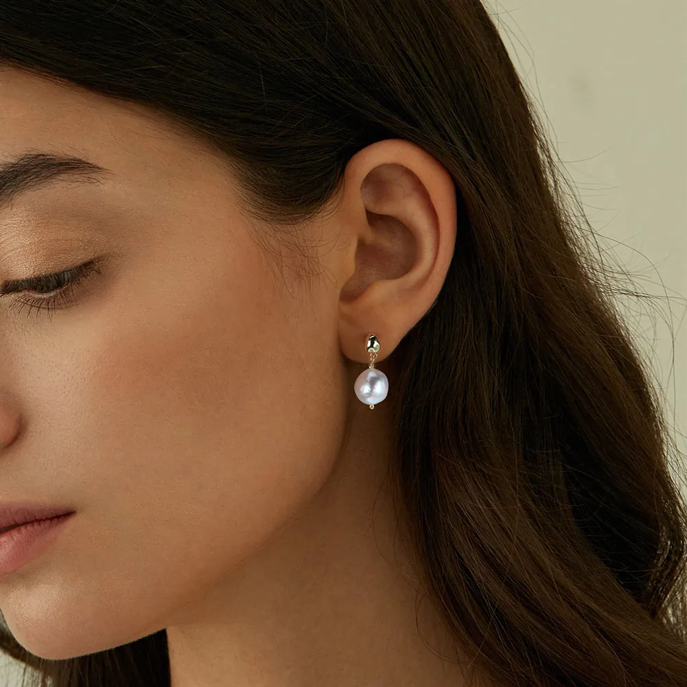 Cercei Perle - Cercei din Argint cu Perle Naturale Pearl Drop Earrings