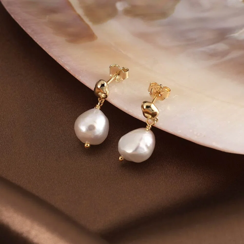 Cercei Perle - Cercei din Argint cu Perle Naturale Pearl Drop Earrings