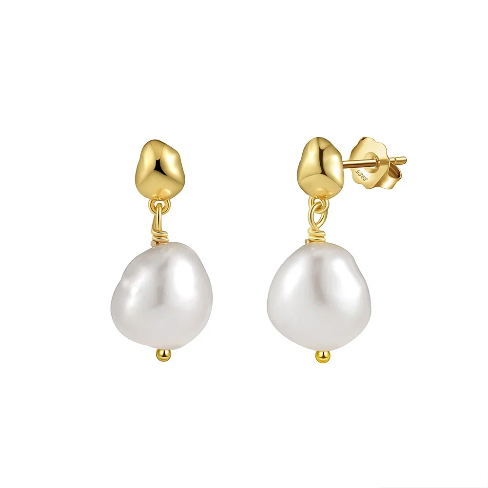 Cercei Perle - Cercei din Argint cu Perle Naturale Pearl Drop Earrings