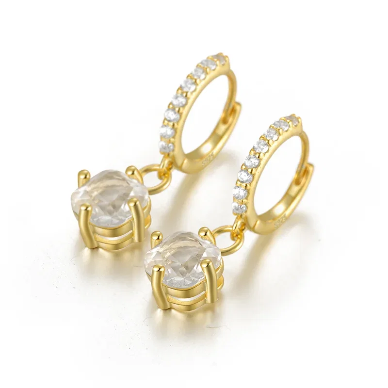 Colecții - Cercei din Argint Elegant Drop Sparkle Hoops