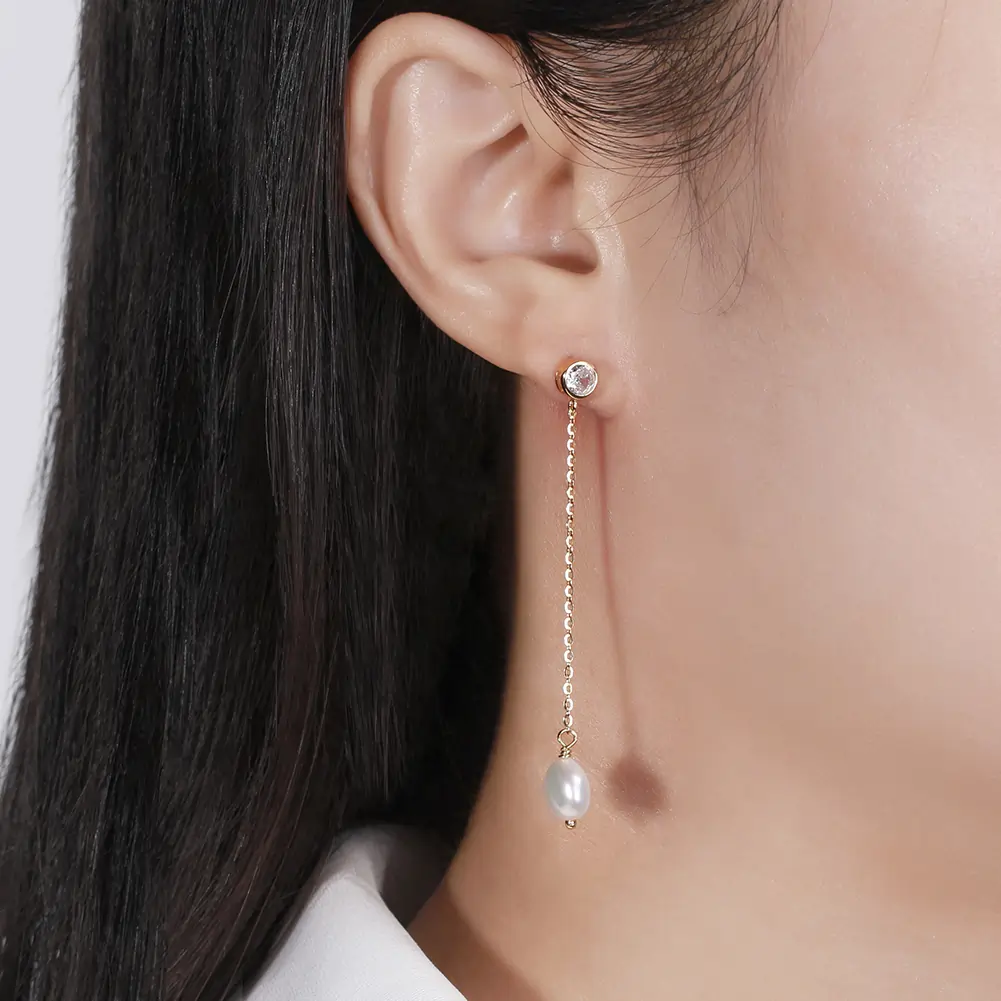 Cercei - Cercei din Argint Elegant Pearlesque Drops Silver