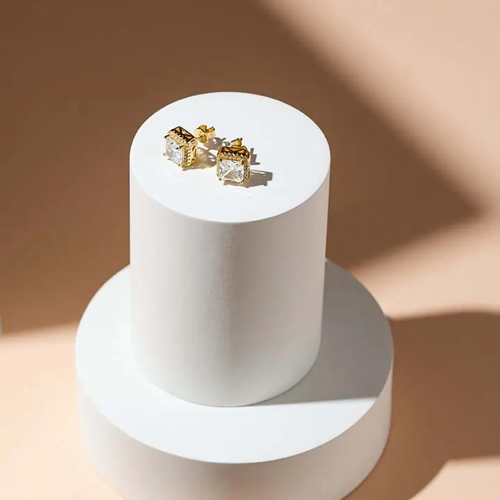 Colecții - Cercei din Argint Golden Glamour Studs