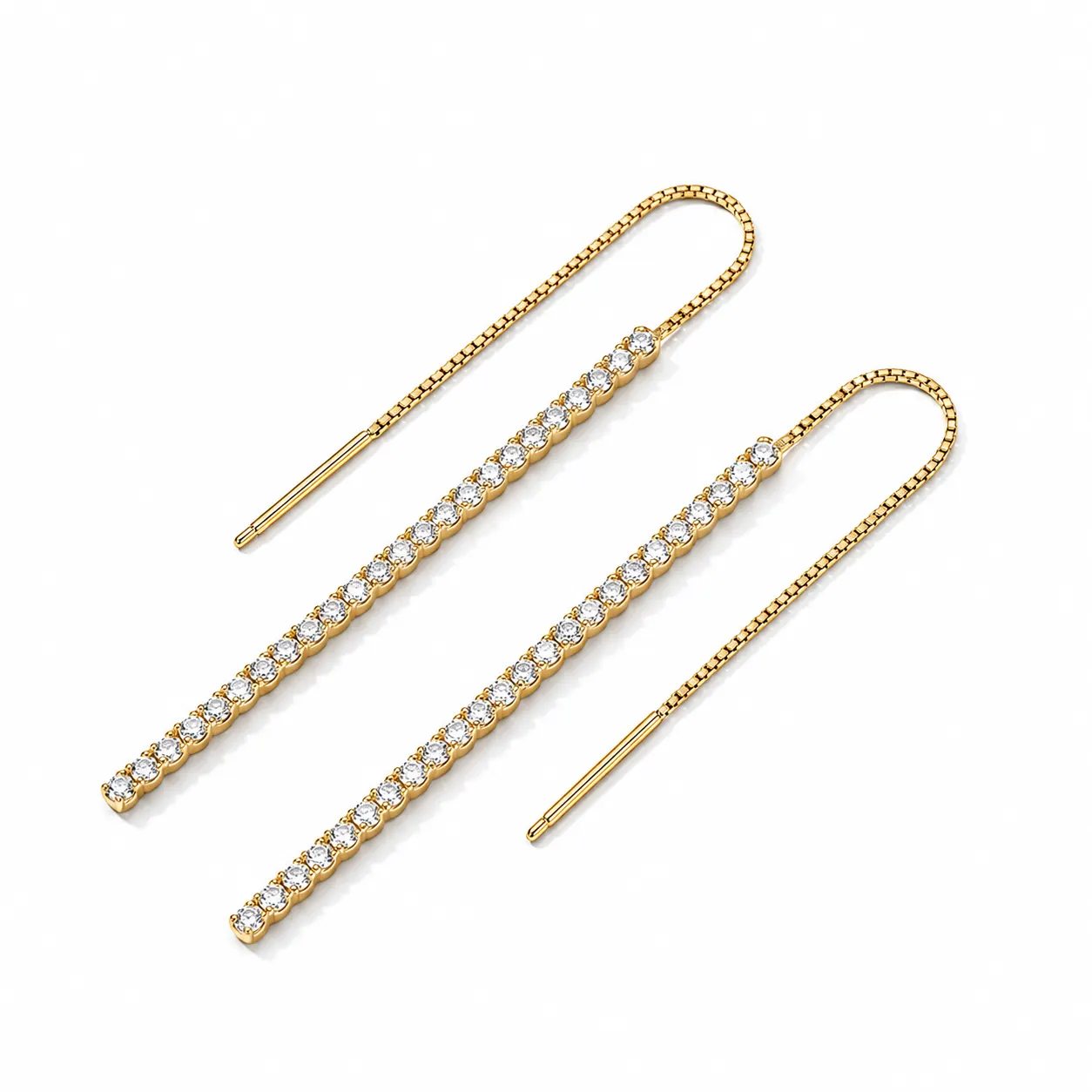 Cercei - Cercei din Argint Golden Glitter Threads