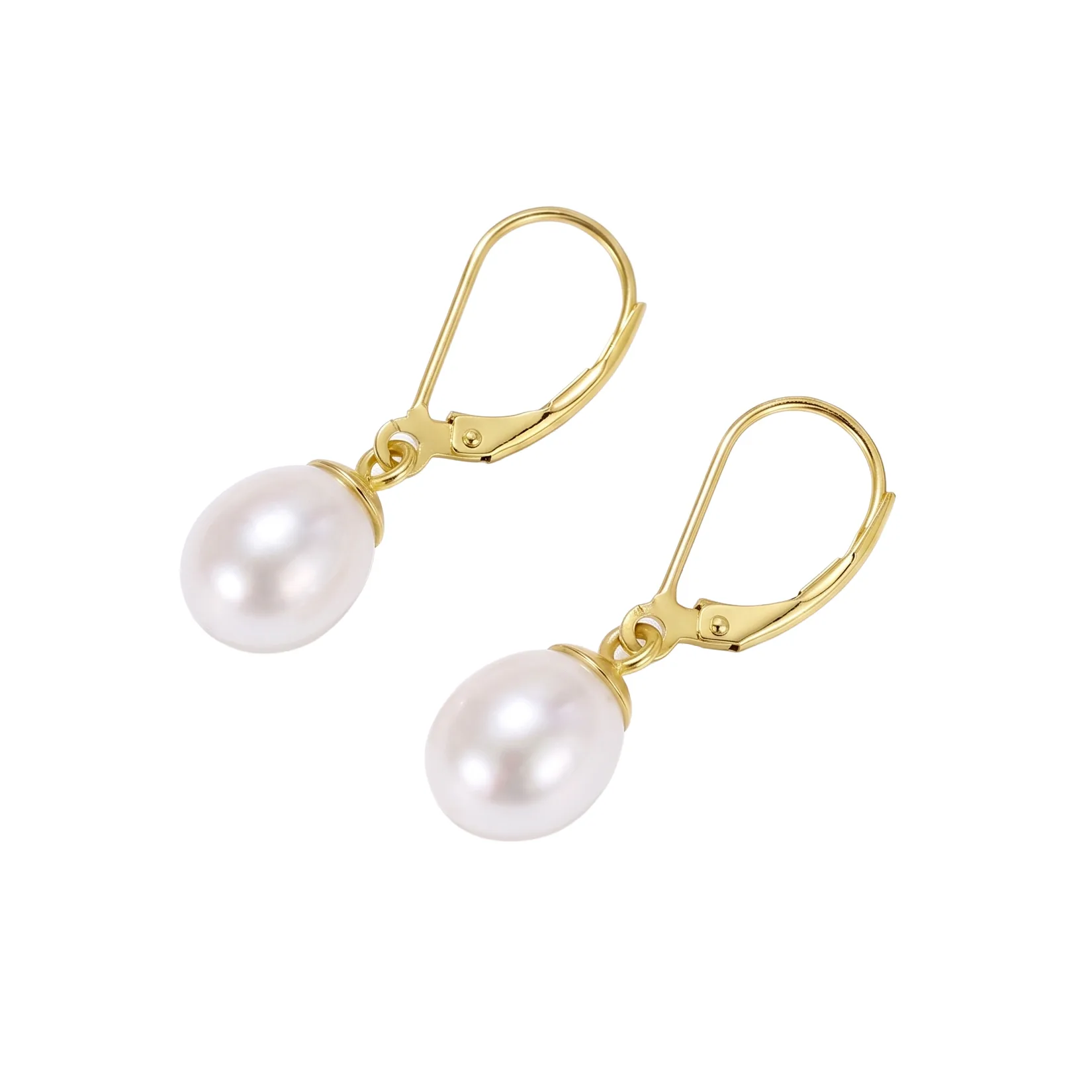 Cercei din argint - Cercei din Argint Golden Pearl Drops