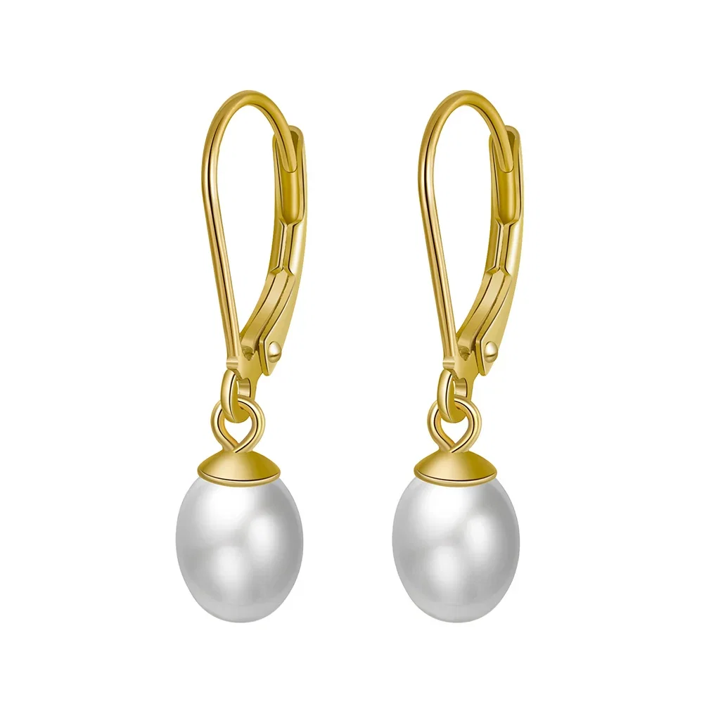 Cercei Perle - Cercei din Argint Golden Pearl Drops