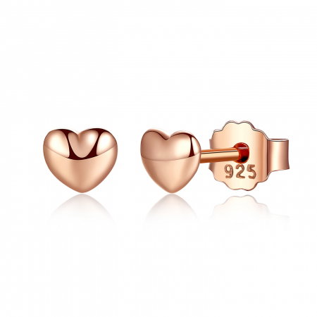 Cercei Din Argint - Cercei din argint Little Heart Rose