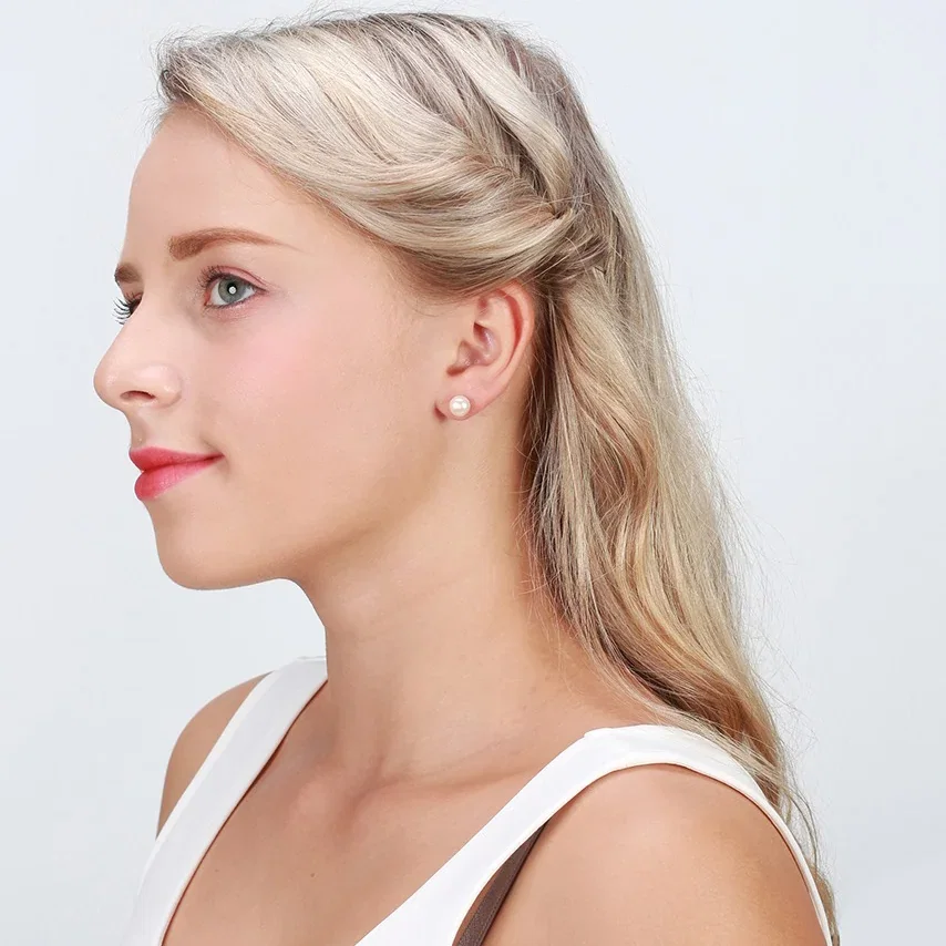 Cercei din argint - Cercei din Argint Luminous Sphere Studs Gold