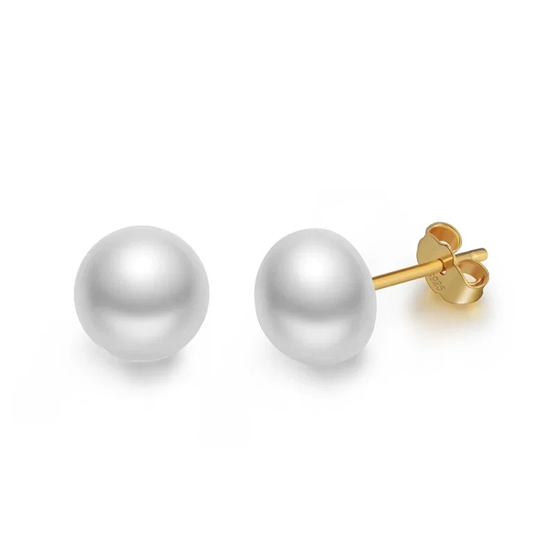 Cercei din argint - Cercei din Argint Luminous Sphere Studs Gold