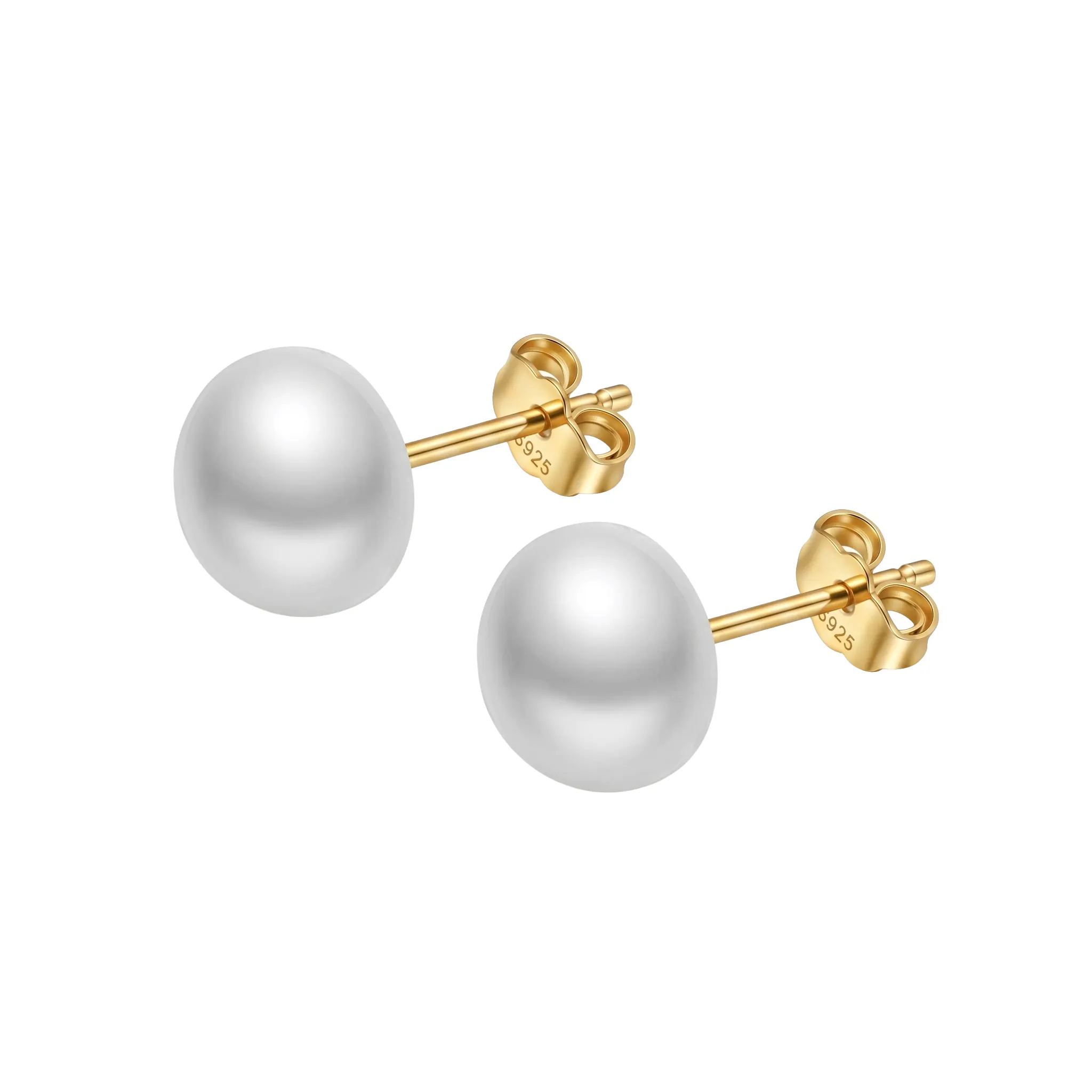 Cercei din argint - Cercei din Argint Luminous Sphere Studs Gold