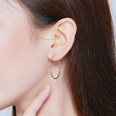 Cercei - Cercei din argint Medium Round Hoop