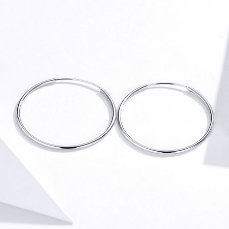 Cercei - Cercei din argint Medium Round Hoop