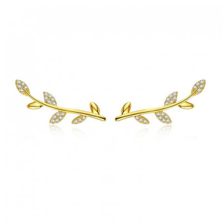 Cercei - Cercei din argint Olive Branch Gold
