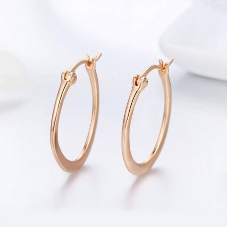 Cercei - Cercei din argint Oval Hoop Rose