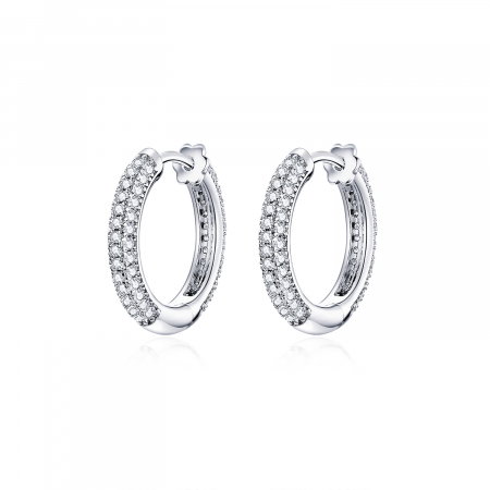Colecții - Cercei din argint Pave Lines Hoop