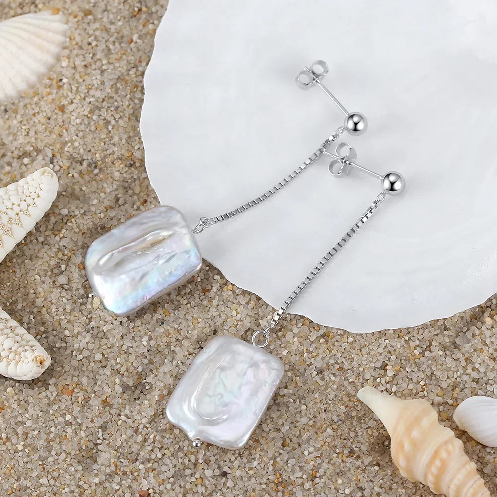 Colecții - Cercei din Argint Pearl Baroque Waterfalls Silver