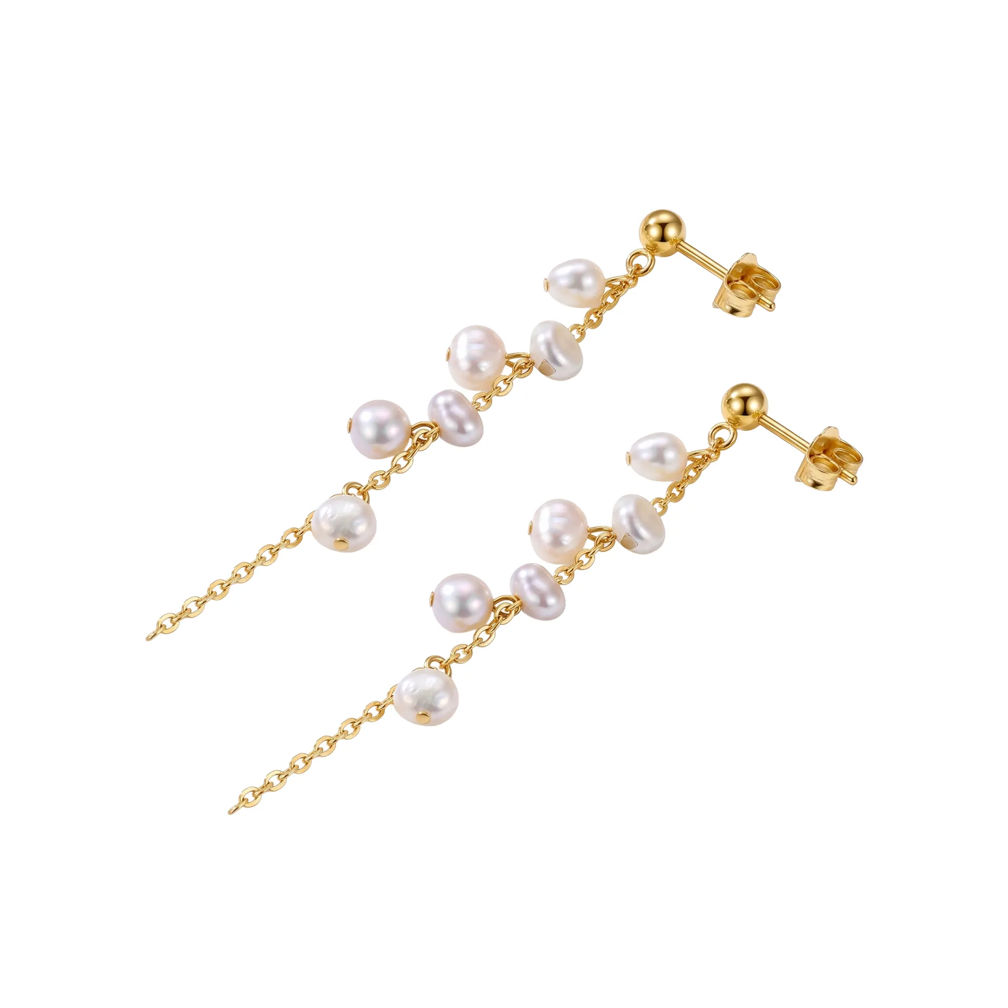 Cercei din Argint Pearl Dewdrop Garland