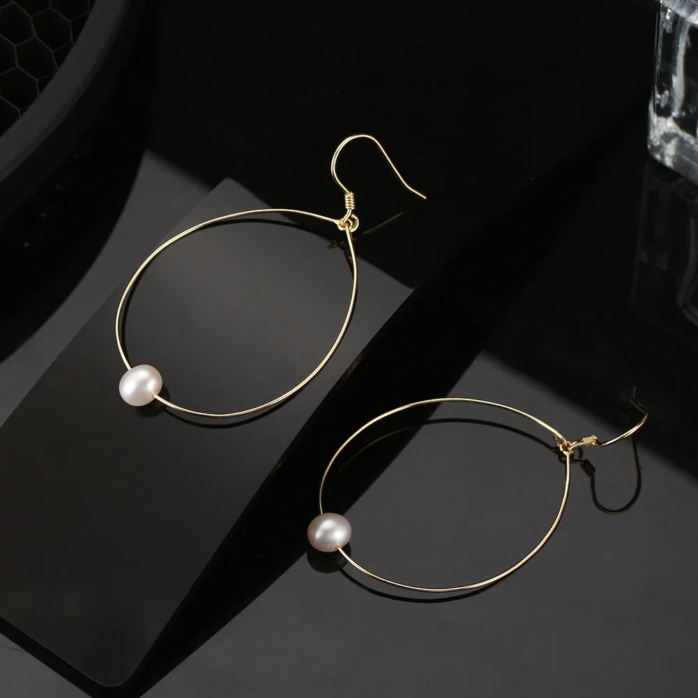 Cercei Perle - Cercei din Argint Pearl Orbit Hoops