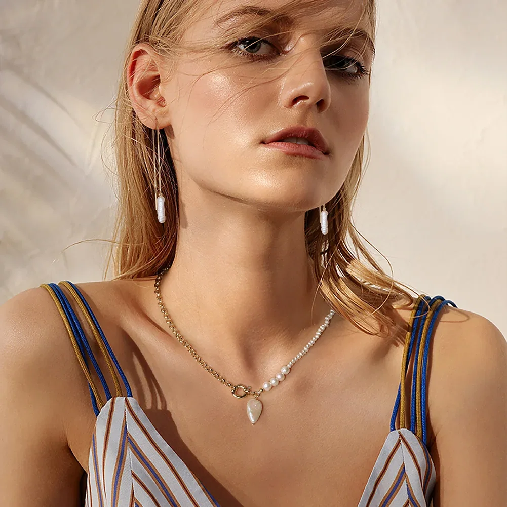 Cercei din argint - Cercei din Argint Pearl Serenity Strings