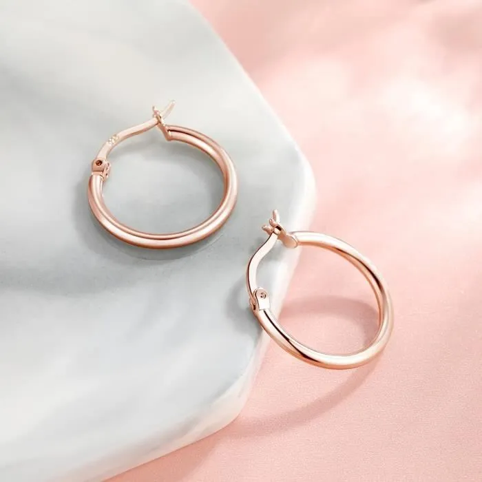 Cercei - Cercei din Argint Rose Hoop Classics