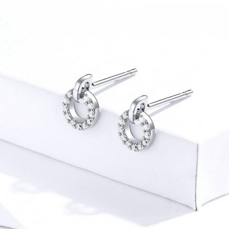 Cercei - Cercei din argint Round Drop Studs