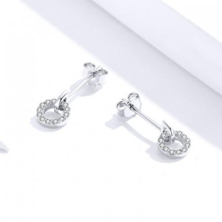 Cercei - Cercei din argint Round Drop Studs