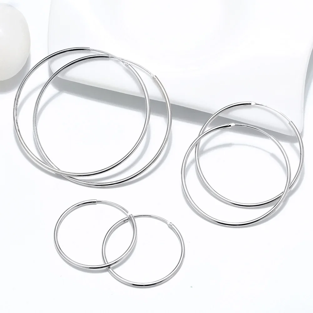 Cercei - Cercei din Argint Silhouette Hoop Elegance Big
