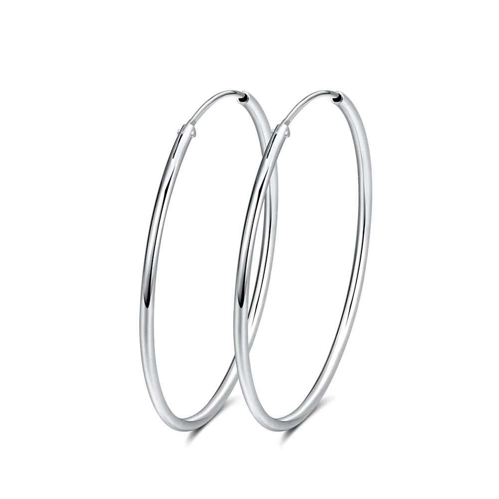 Cercei - Cercei din Argint Silhouette Hoop Elegance Medium