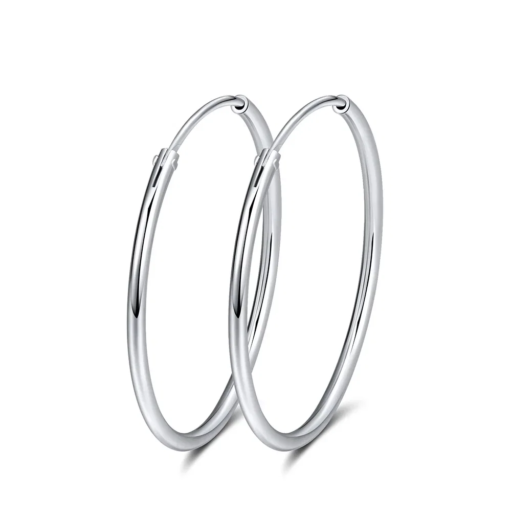 Cercei - Cercei din Argint Silhouette Hoop Elegance Small