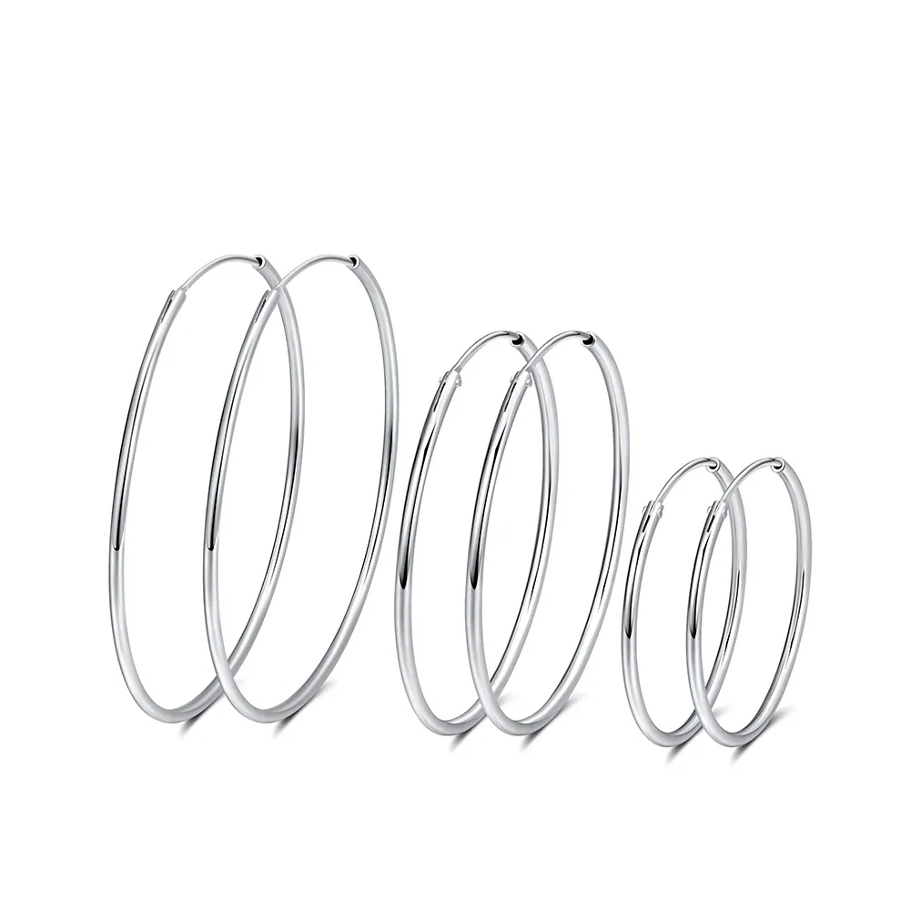 Cercei - Cercei din Argint Silhouette Hoop Elegance Small