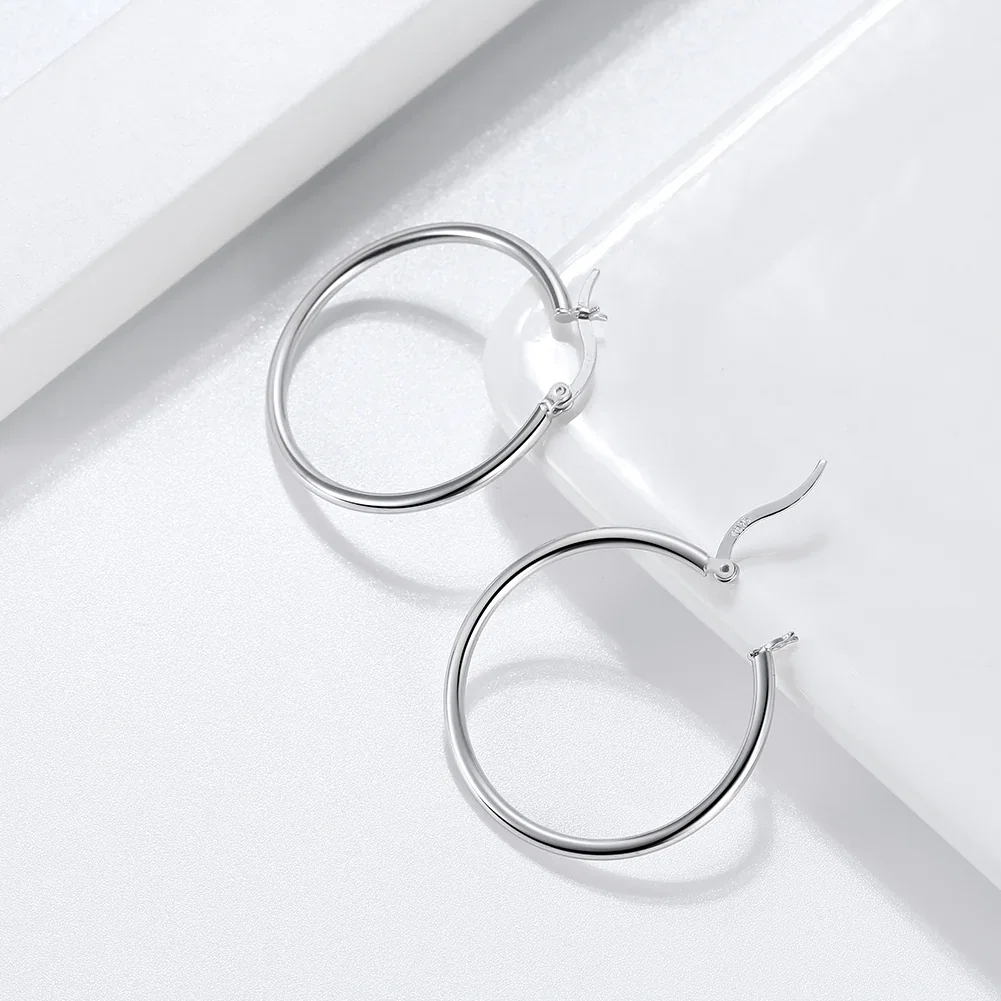Cercei din argint - Cercei din Argint Silver Hoop Classics