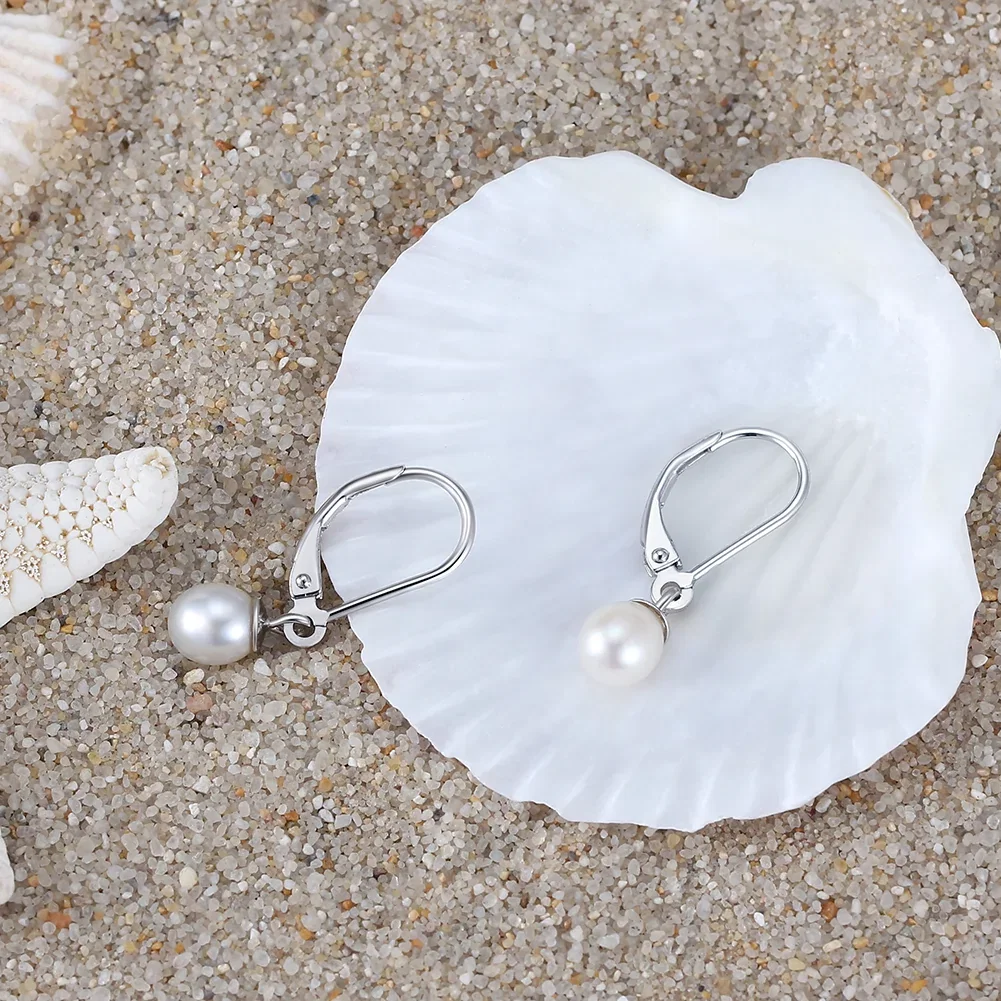 Cercei Perle - Cercei din Argint Silver Pearl Drops
