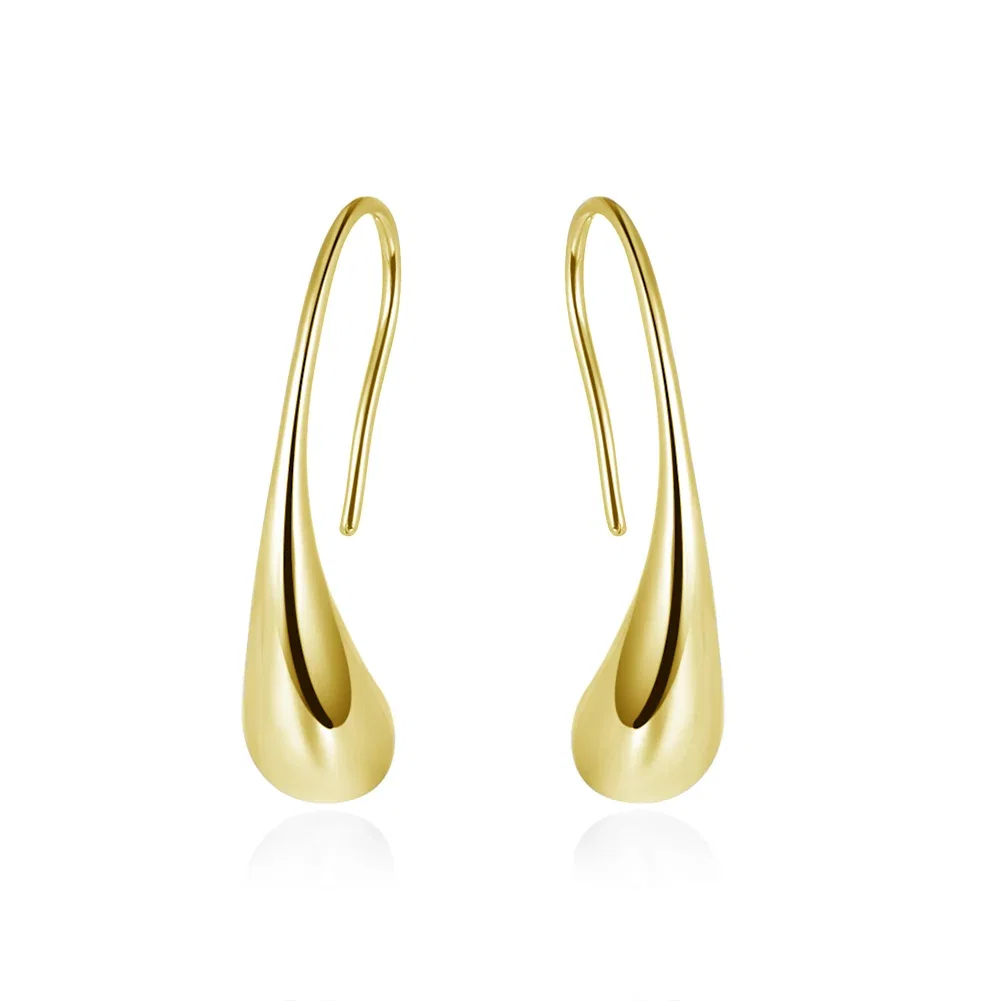 Cercei - Cercei din Argint Sleek Gold Droplets