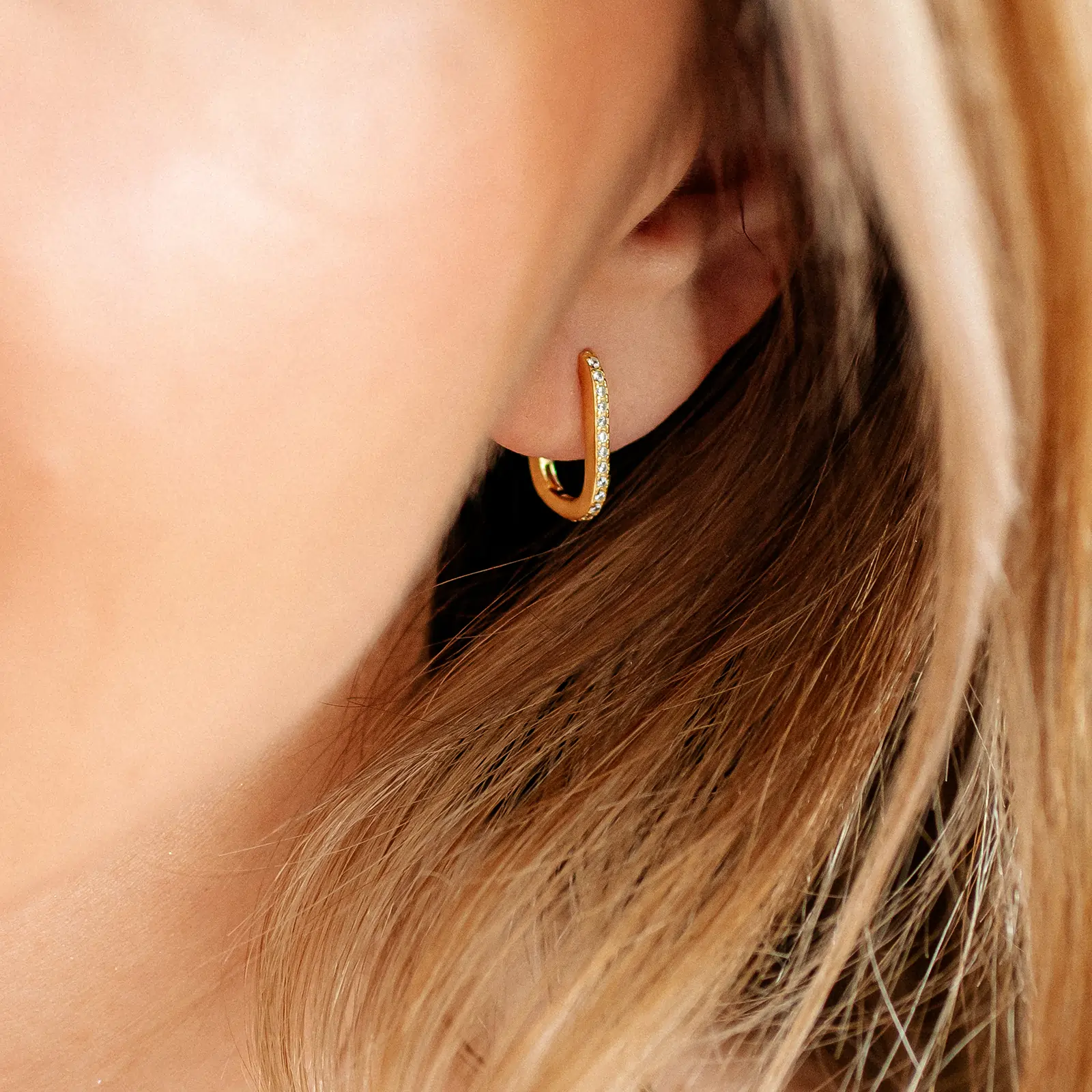 Cercei - Cercei din Argint Sparkle Essence Hoops Gold