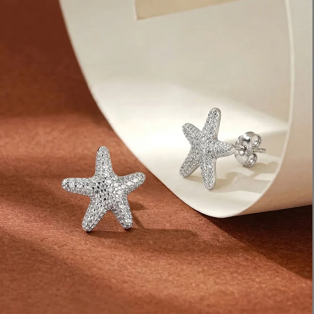 Cercei Din Argint - Cercei din argint Starfish Argintiu