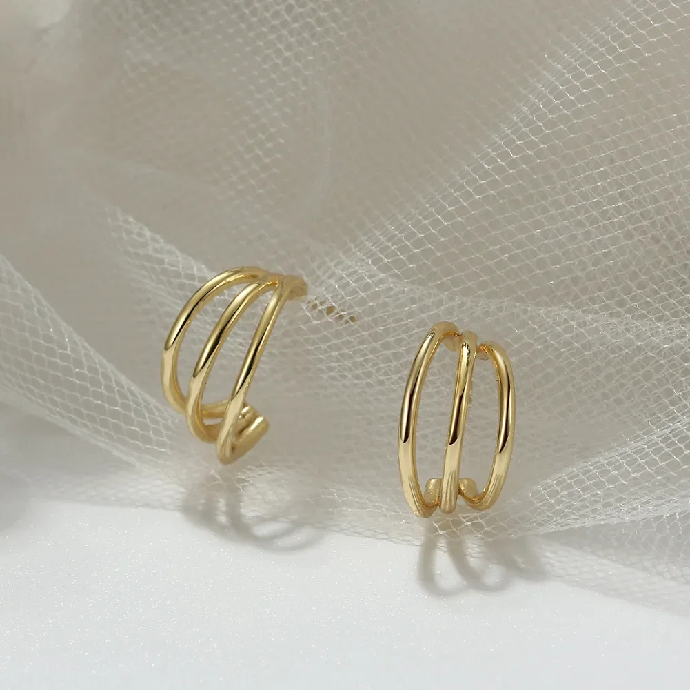 Cercei - Cercei din Argint Triple Hoop Gold