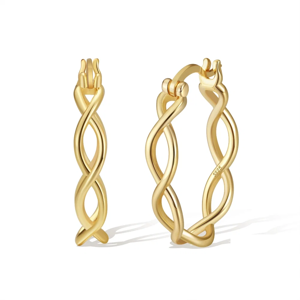 Cercei Din Argint - Cercei din Argint Twisted Golden