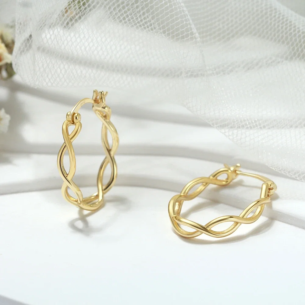 Cercei Din Argint - Cercei din Argint Twisted Golden