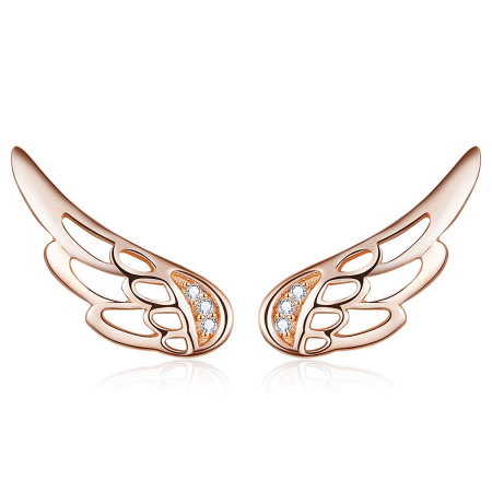Cercei - Cercei din argint Wing Studs Rose