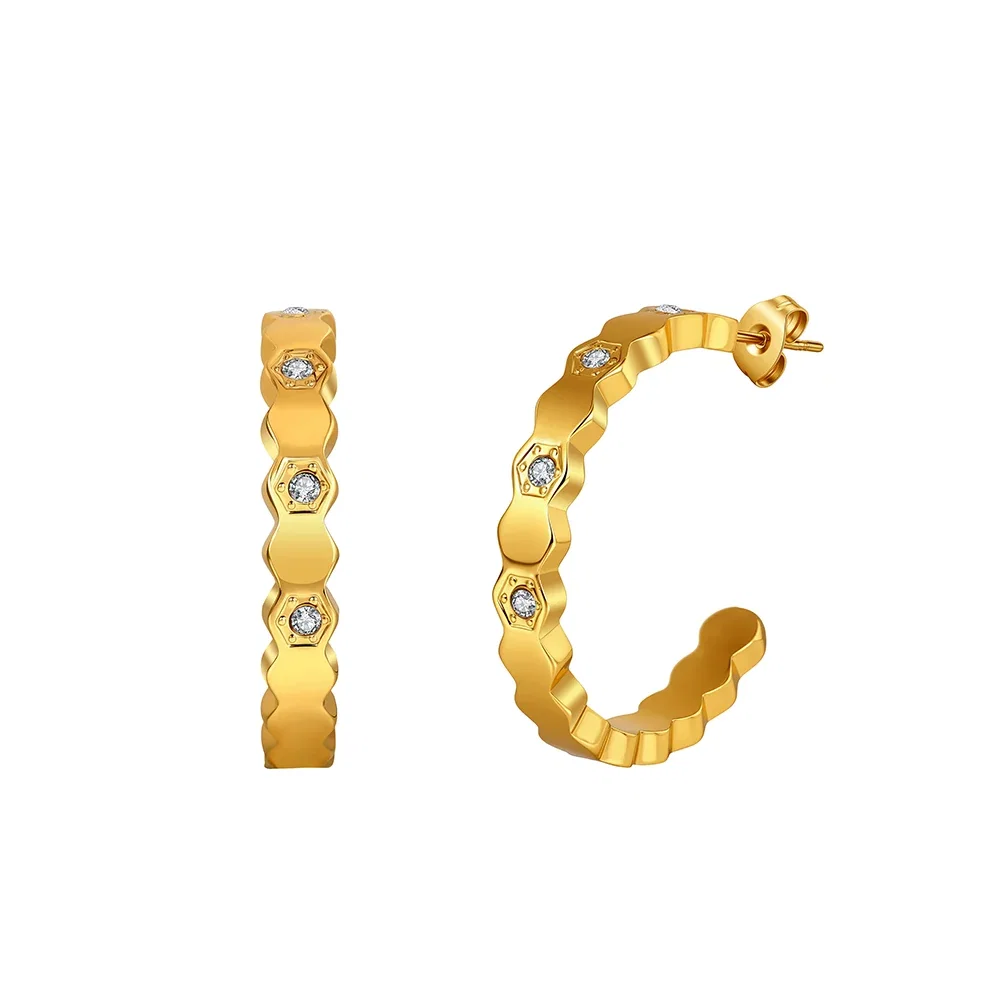 Cercei Statement - Cercei Statement cu Cristale Zirconiu Ember Auriu