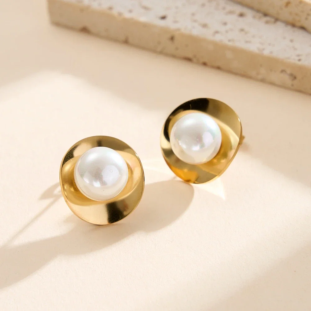 Cercei Statement - Cercei Statement cu Perle Shell Halo Auriu