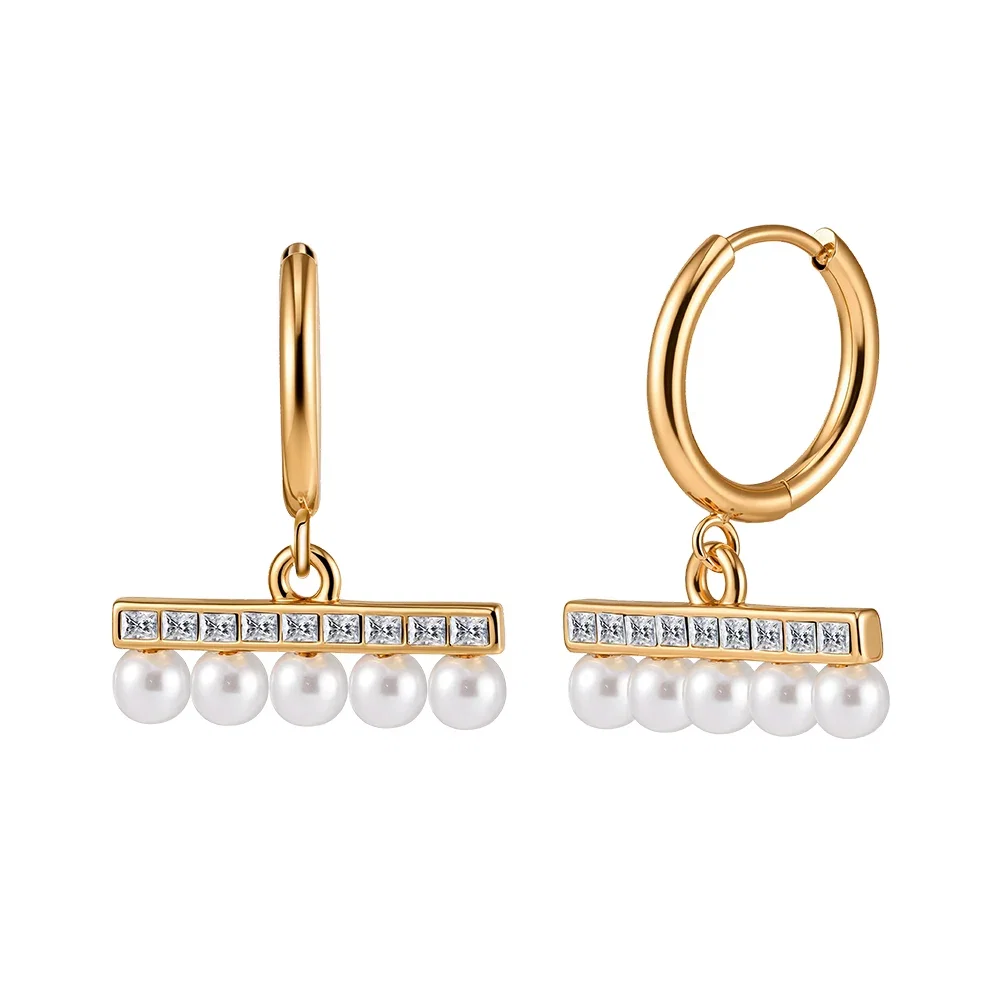Cercei Statement - Cercei Statement cu Perle Shell Stardust Auriu