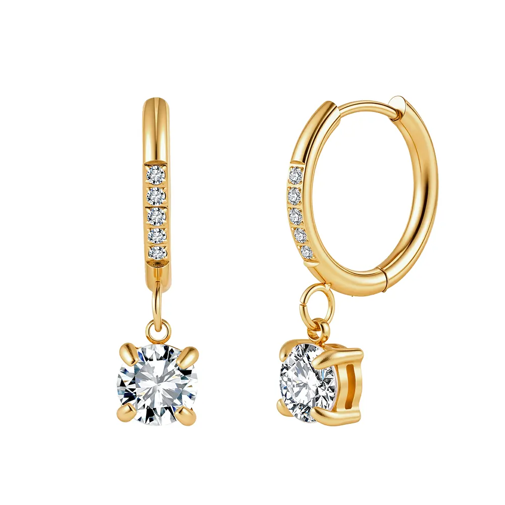 Cercei Statement - Cercei Statement Solitaire Hoop Auriu