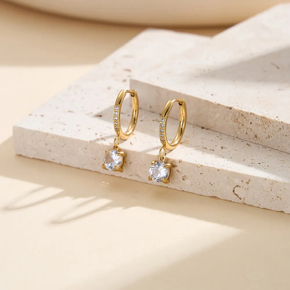 Cercei Statement - Cercei Statement Solitaire Hoop Auriu