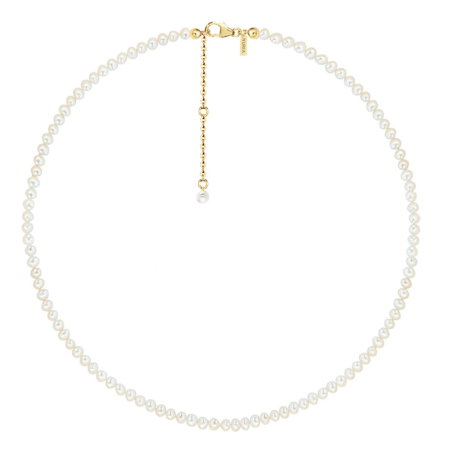 Coliere din argint - Colier Argint cu perle naturale de cultură Small Pearl String Auriu