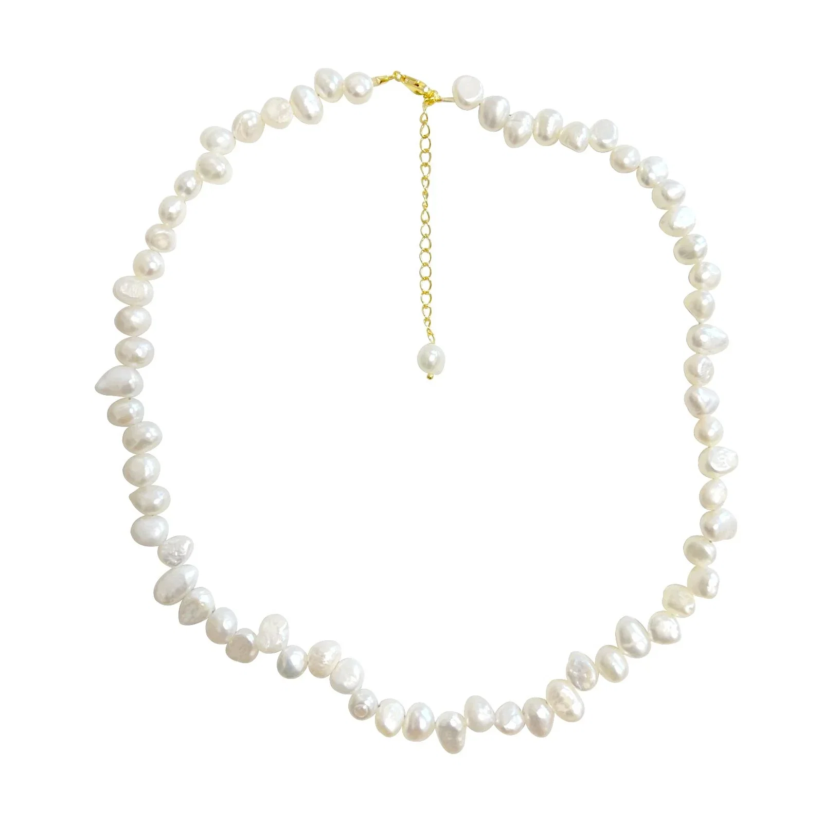 Colier din Argint Baroque cu perle naturale de cultură gold Raw Collection