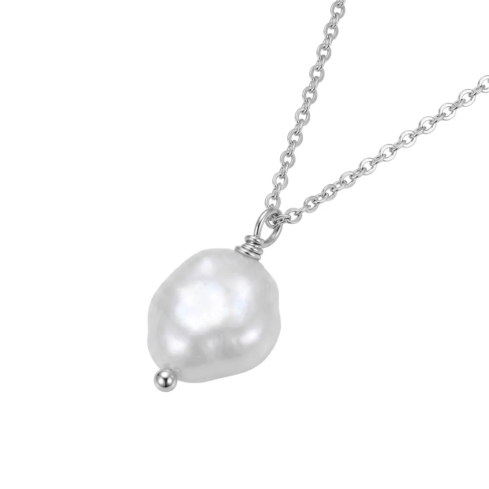 Coliere din argint - Colier din Argint cu perlă naturală de cultură Silver Baroque