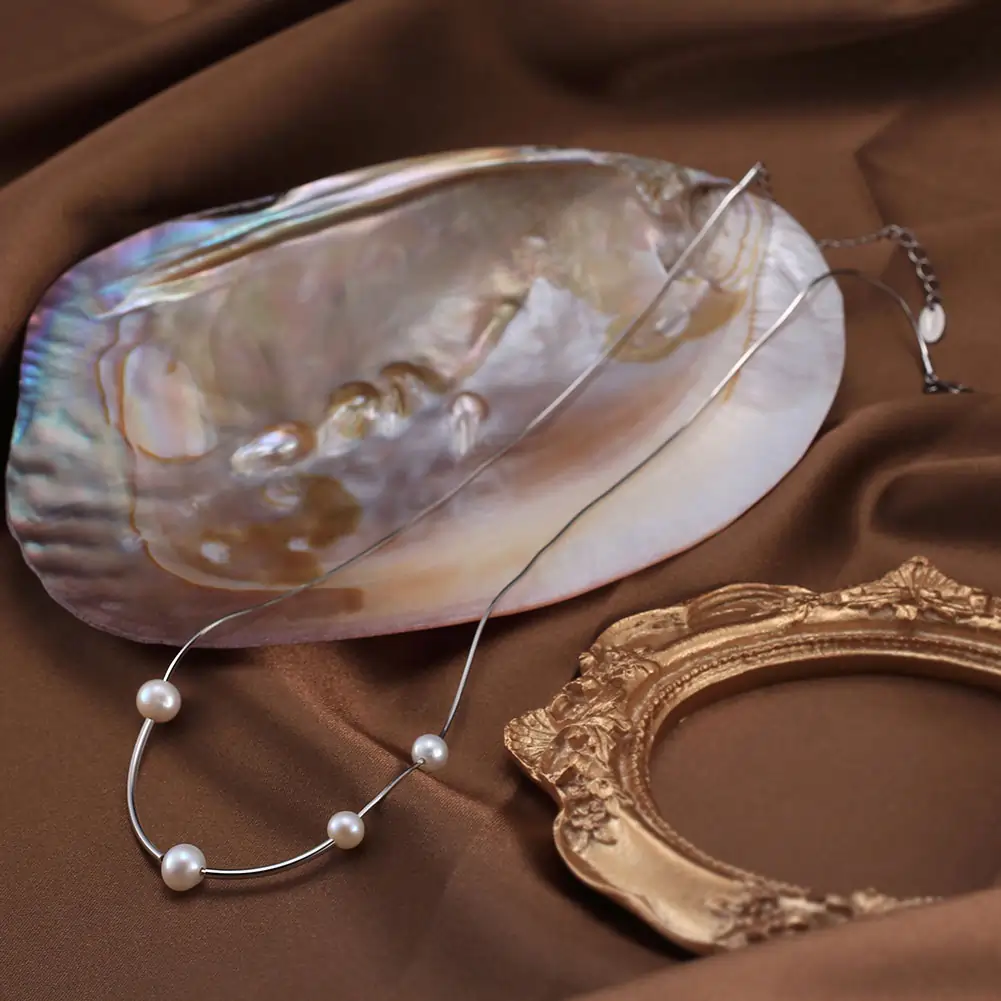Coliere Din Argint - Colier din Argint cu Perle Naturale de Cultură Arc Pearls Silver