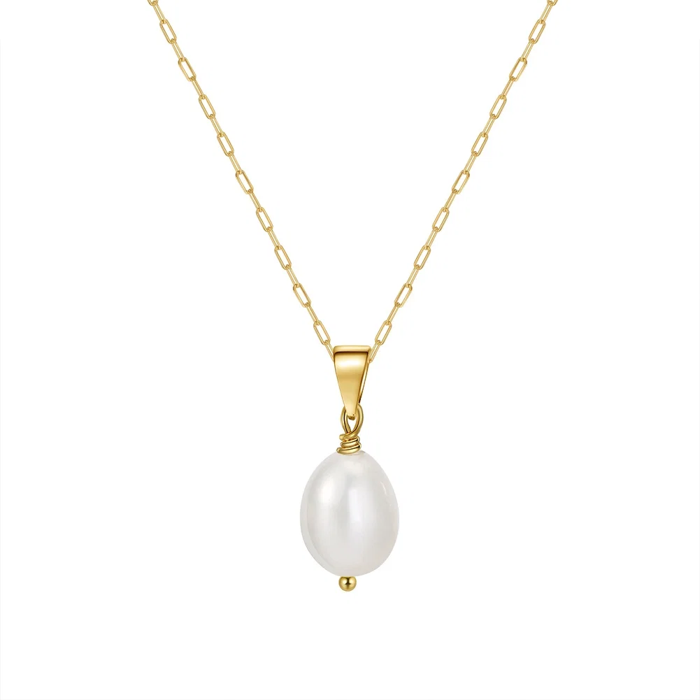 Coliere Perle - Colier din Argint cu Perle Naturale de Cultură Classic Pearl Gold
